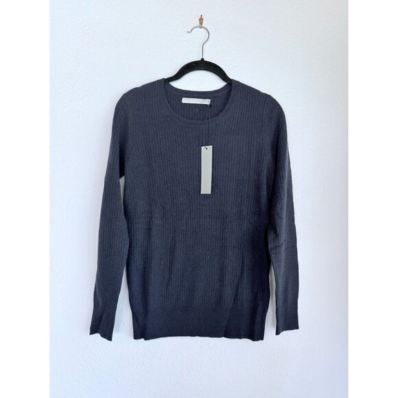 NWT Revolve One Gray Day Tenley !00% Cashmere Ribbed Pullover Sweater in Navy S - Picture 6 of 13